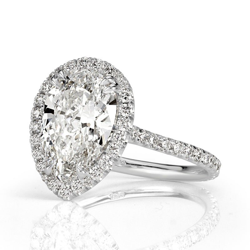 3.72ct Pear Shaped Diamond Engagement Ring