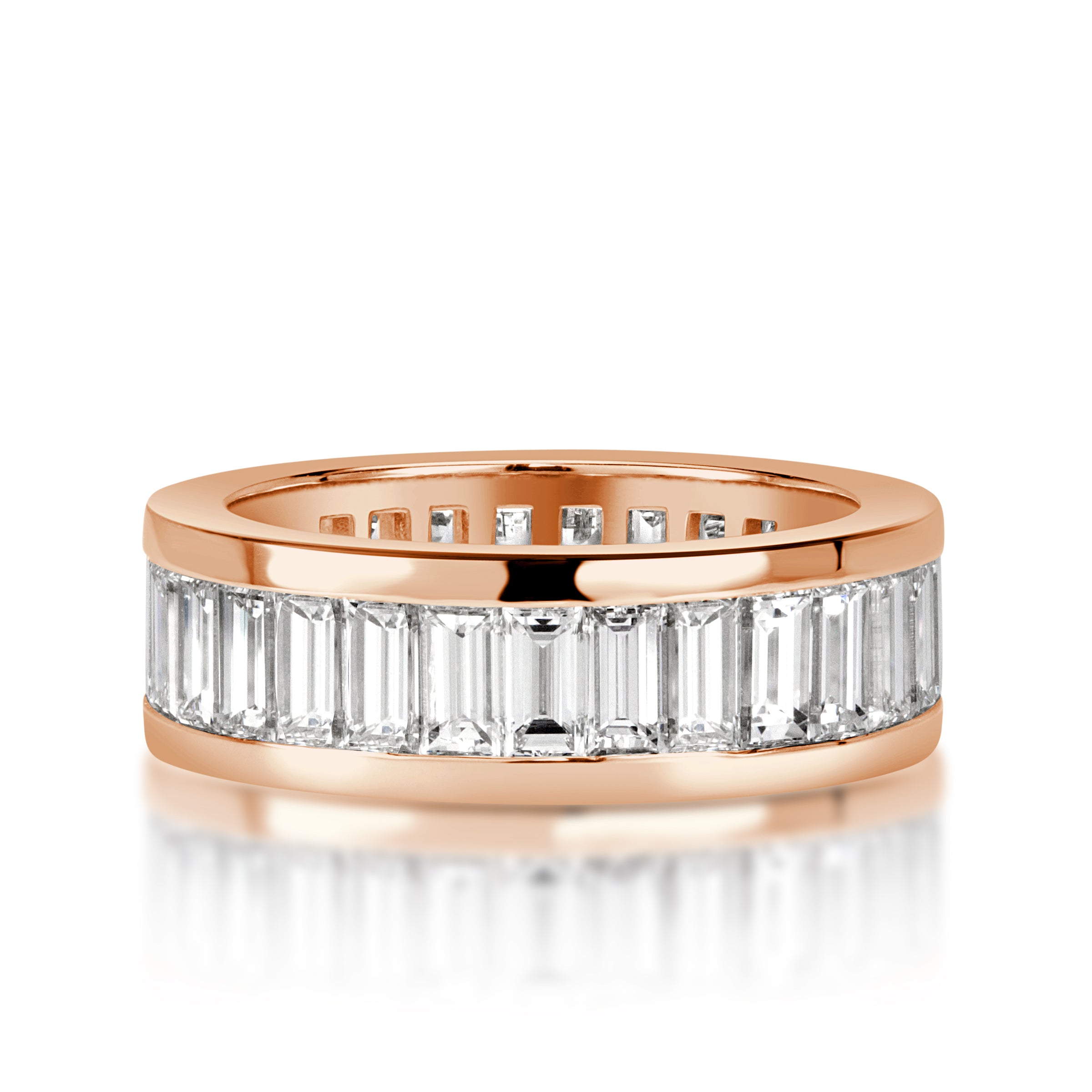 4.97ct Baguette Cut Diamond Eternity Band in 18k Rose Gold