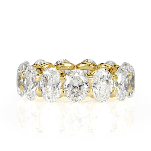 9.10ct Oval Cut Diamond Eternity Band in 18k Yellow Gold