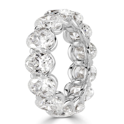 9.10ct Oval Cut Diamond Eternity Band in 18k White Gold