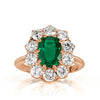 3.33ct Emerald and Diamond Halo Ring