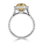 1.92ct Fancy Light Yellow Round Brilliant Cut Diamond Engagement Ring