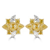5.42ct Fancy Yellow and White Diamond Cluster Earrings