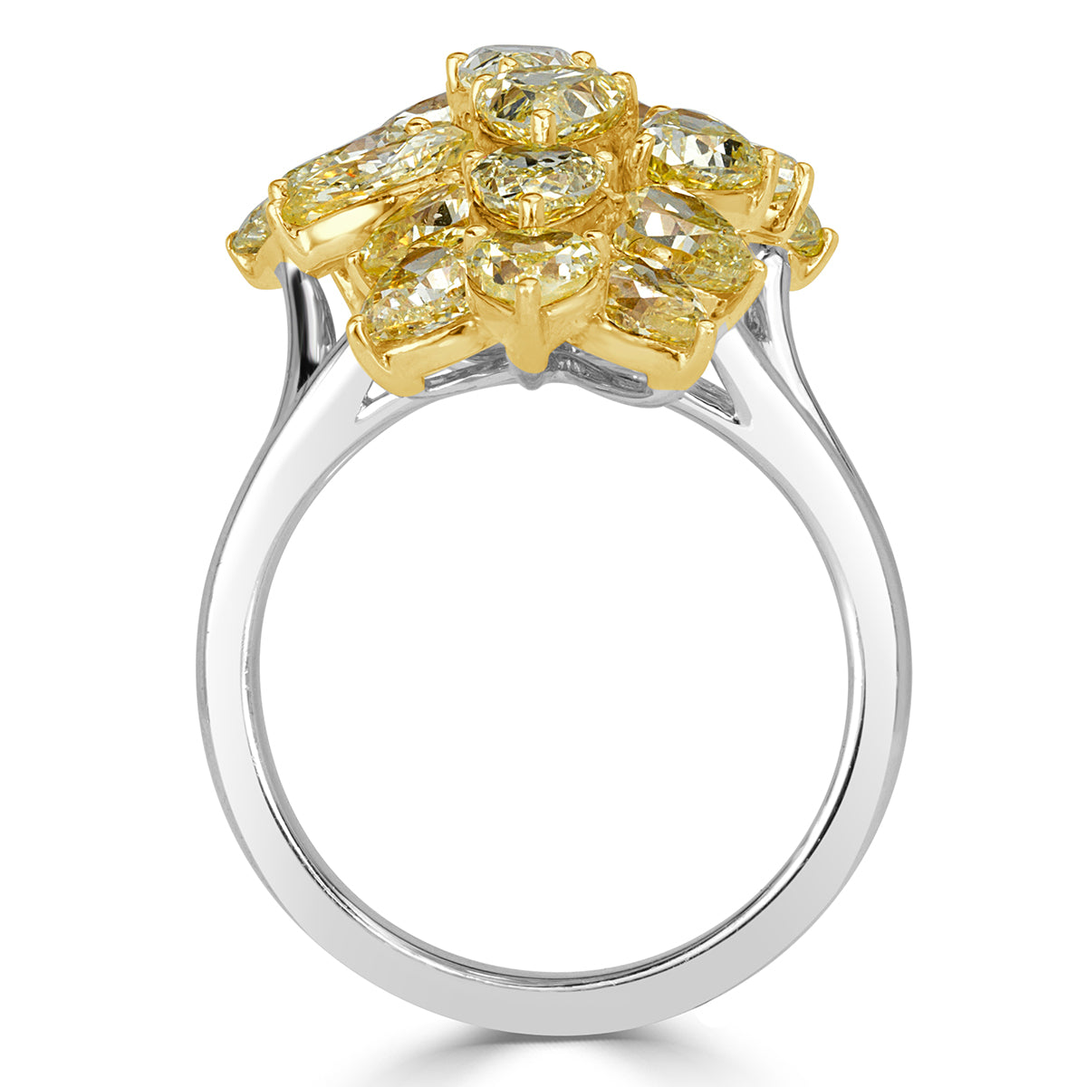 5.59ct Fancy Yellow Diamond Cluster Ring