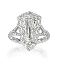 3.13ct Shield Cut Diamond Engagement Ring
