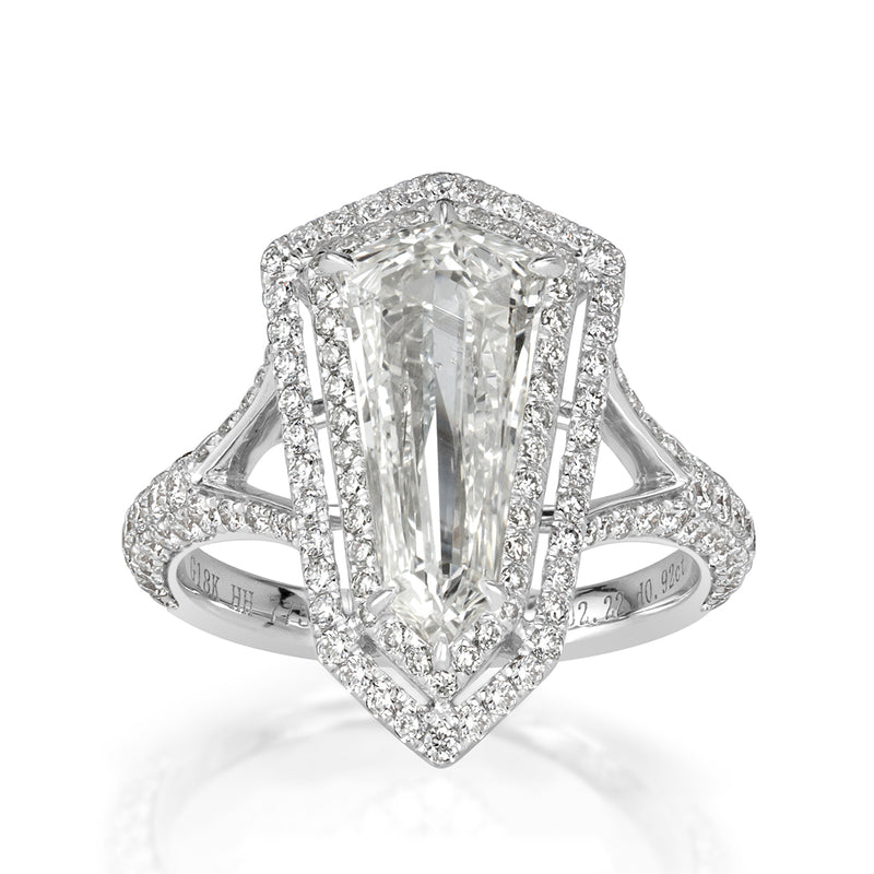 3.13ct Shield Cut Diamond Engagement Ring