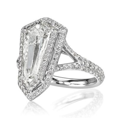 3.13ct Shield Cut Diamond Engagement Ring