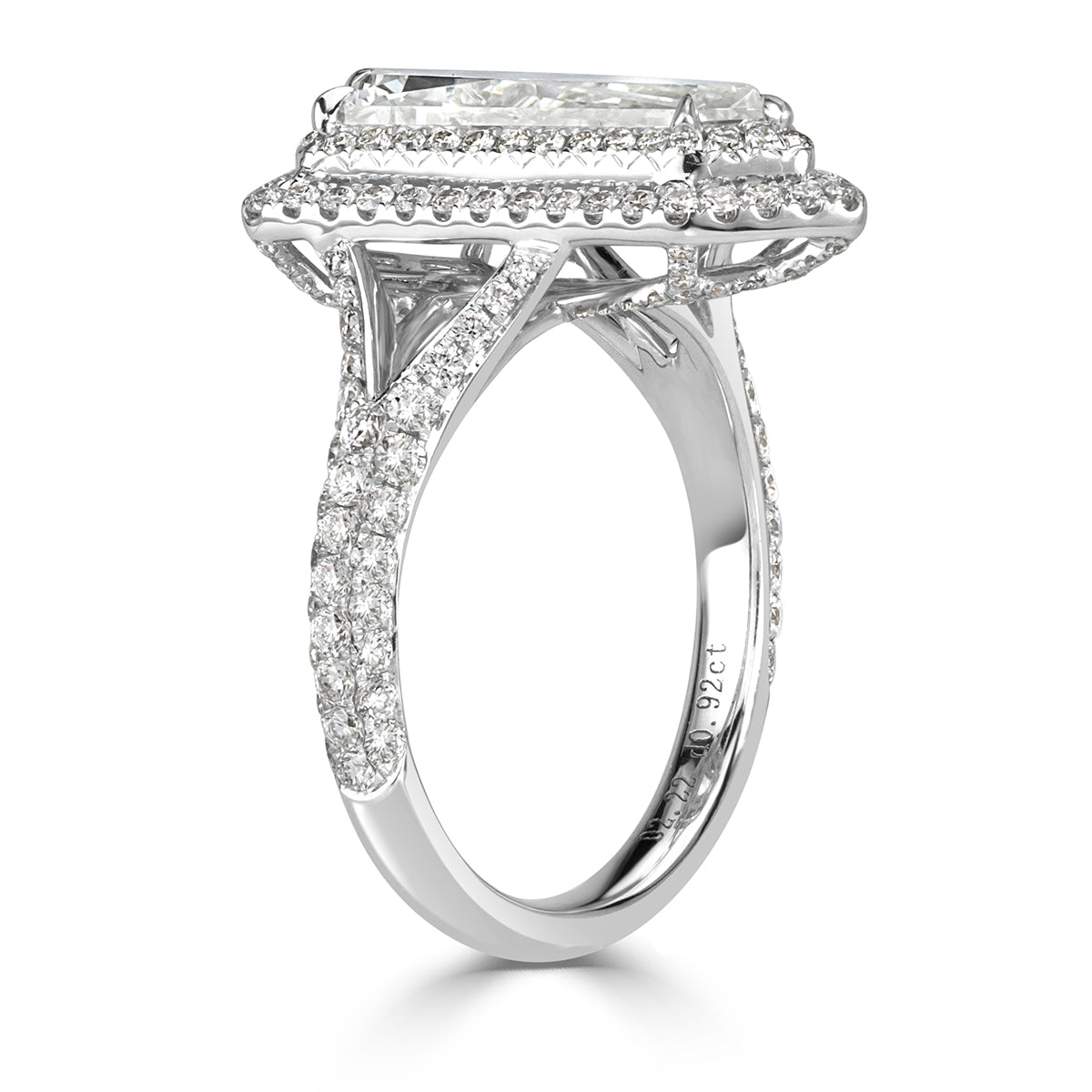 3.13ct Shield Cut Diamond Engagement Ring