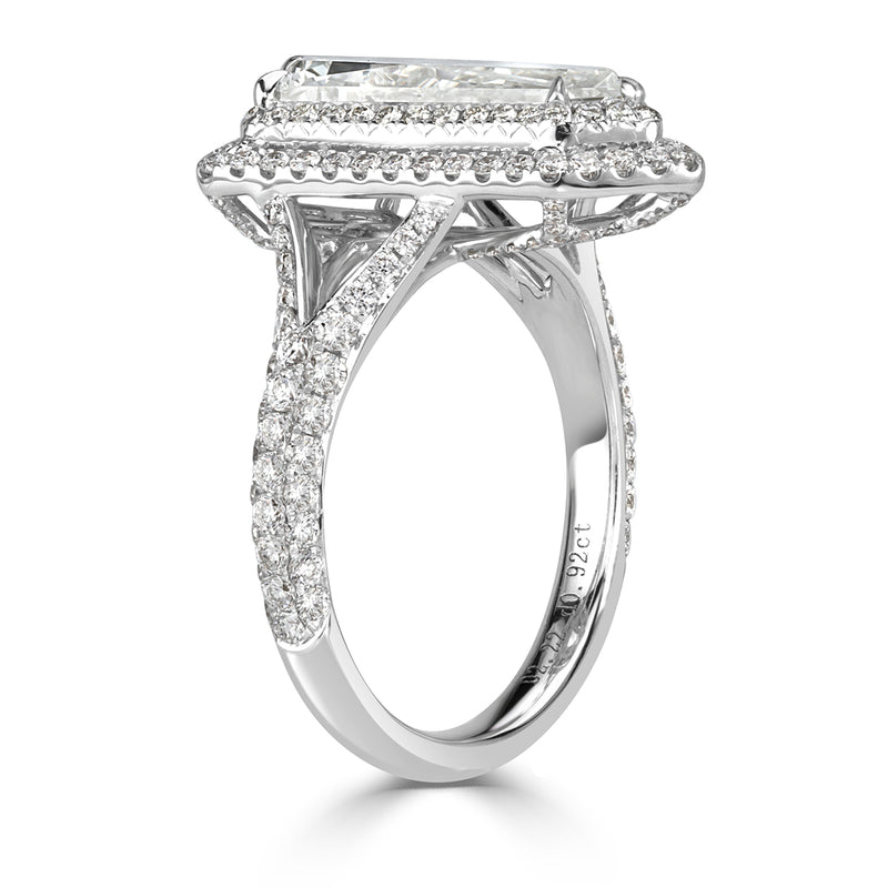 3.13ct Shield Cut Diamond Engagement Ring