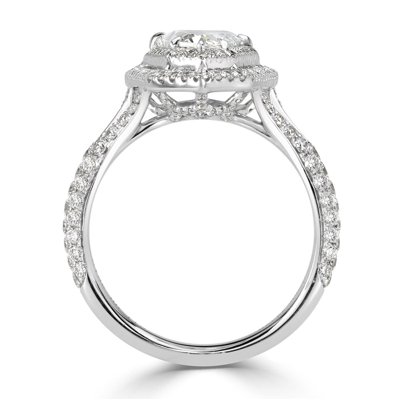 3.13ct Shield Cut Diamond Engagement Ring