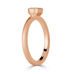 0.45ct Emerald Cut Bezel Set Satin Finish Diamond Ring in Rose