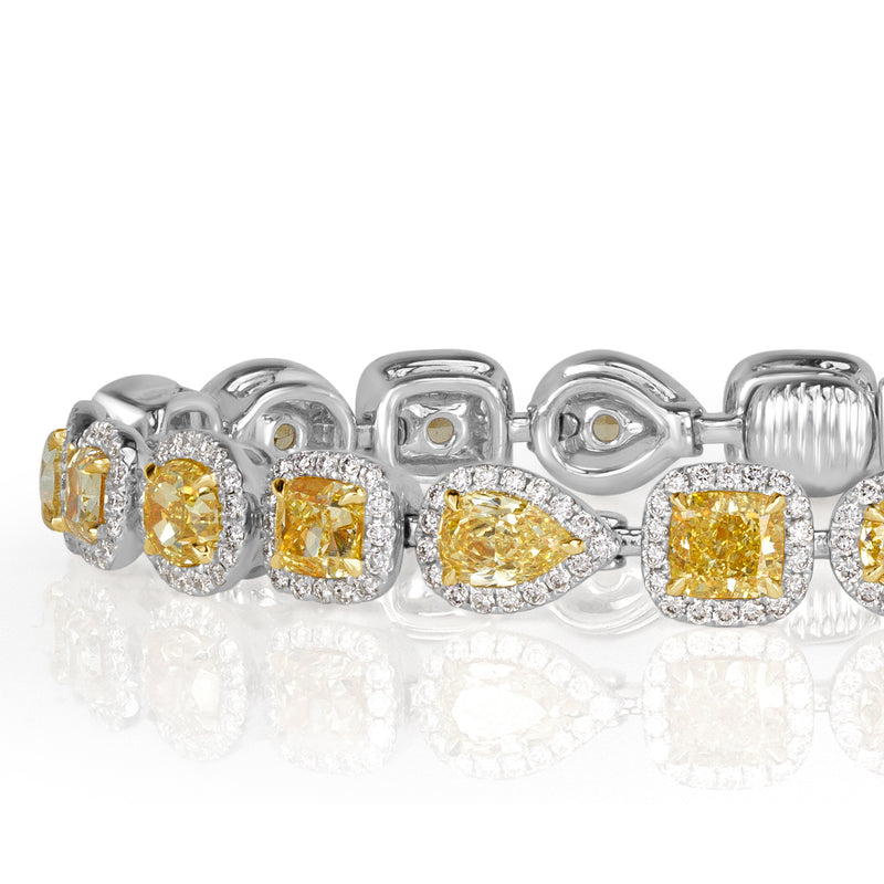11.80ct Fancy Yellow Diamond Tennis Bracelet
