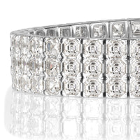 21.72ct Asscher Cut Diamond Tennis Bracelet