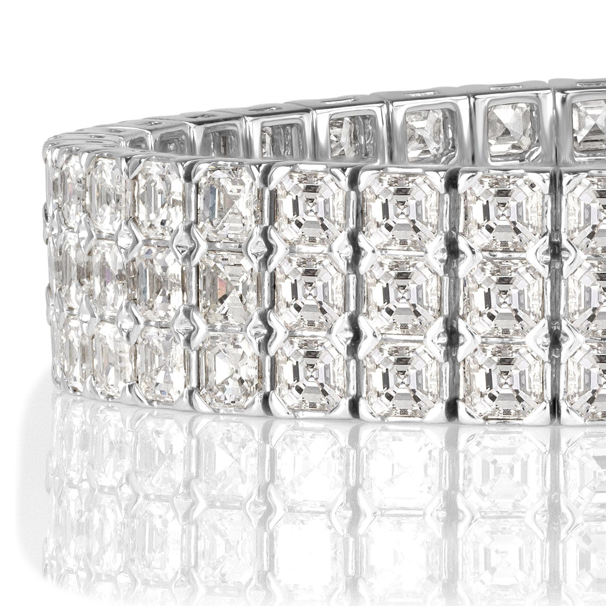 21.72ct Asscher Cut Diamond Tennis Bracelet