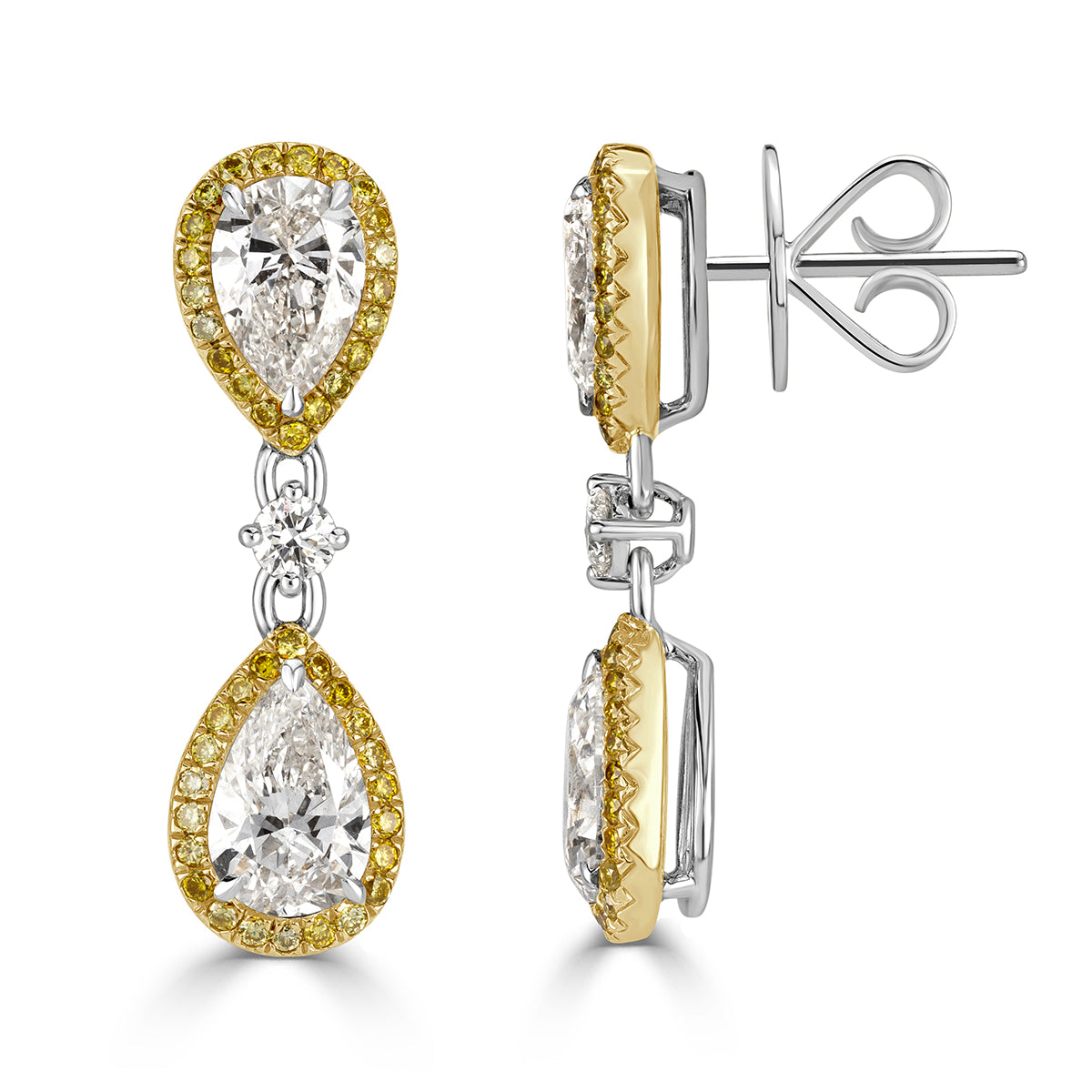3.29ct Pear Shaped Diamond Dangle Earrings – Mark Broumand