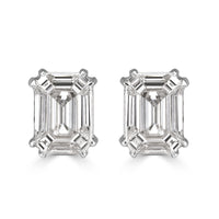 0.48ct Emerald Cut Mosaic Diamond Stud Earrings