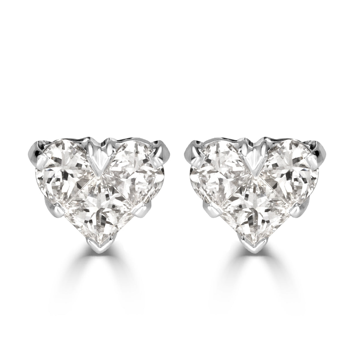 0.41ct Heart Shaped Diamond Stud Earrings
