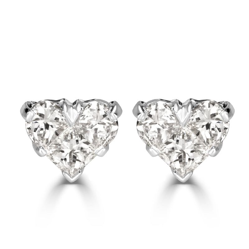 0.41ct Heart Shaped Diamond Stud Earrings
