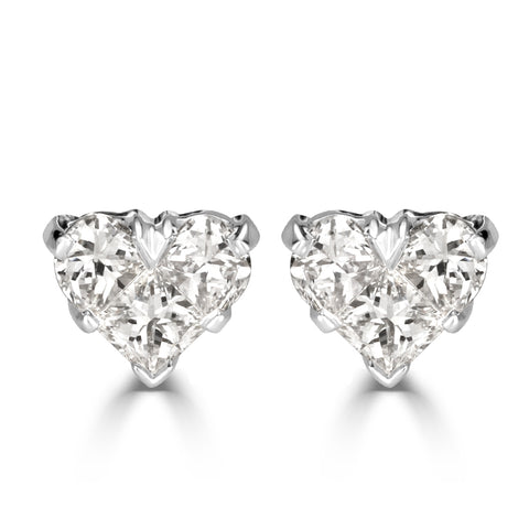 1 ct. t.w. Diamond Filigree Heart Stud Earrings in Two-Tone Sterling Silver  | BJ's Wholesale Club