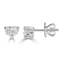 0.59ct Heart Shaped Mosaic Diamond Stud Earrings