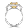 3.73ct Fancy Light Yellow Radiant Cut Diamond Engagement Ring