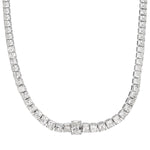 28.56ct Radiant Cut Diamond Tennis Necklace in 18k White Gold in 16'