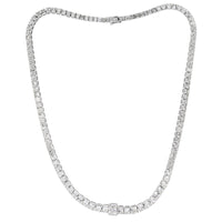 28.56ct Radiant Cut Diamond Tennis Necklace in 18k White Gold in 16'