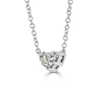 0.43ct Heart Shaped Mosaic Diamond Pendant in 18K White Gold