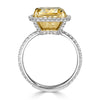7.79ct Cushion Cut Fancy Light Yellow Diamond Engagement Ring