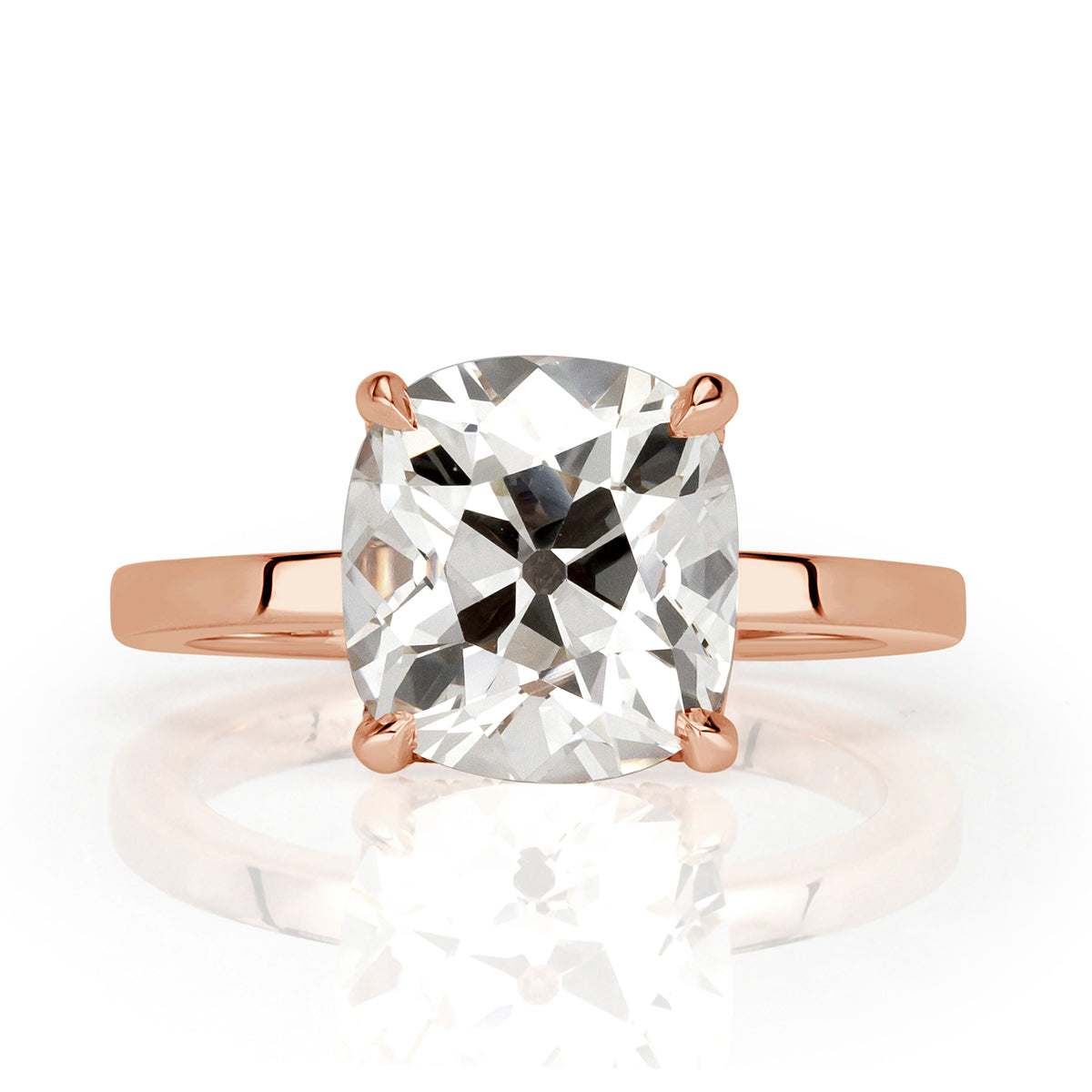 4.07ct Old Mine Cut Diamond Engagement Ring