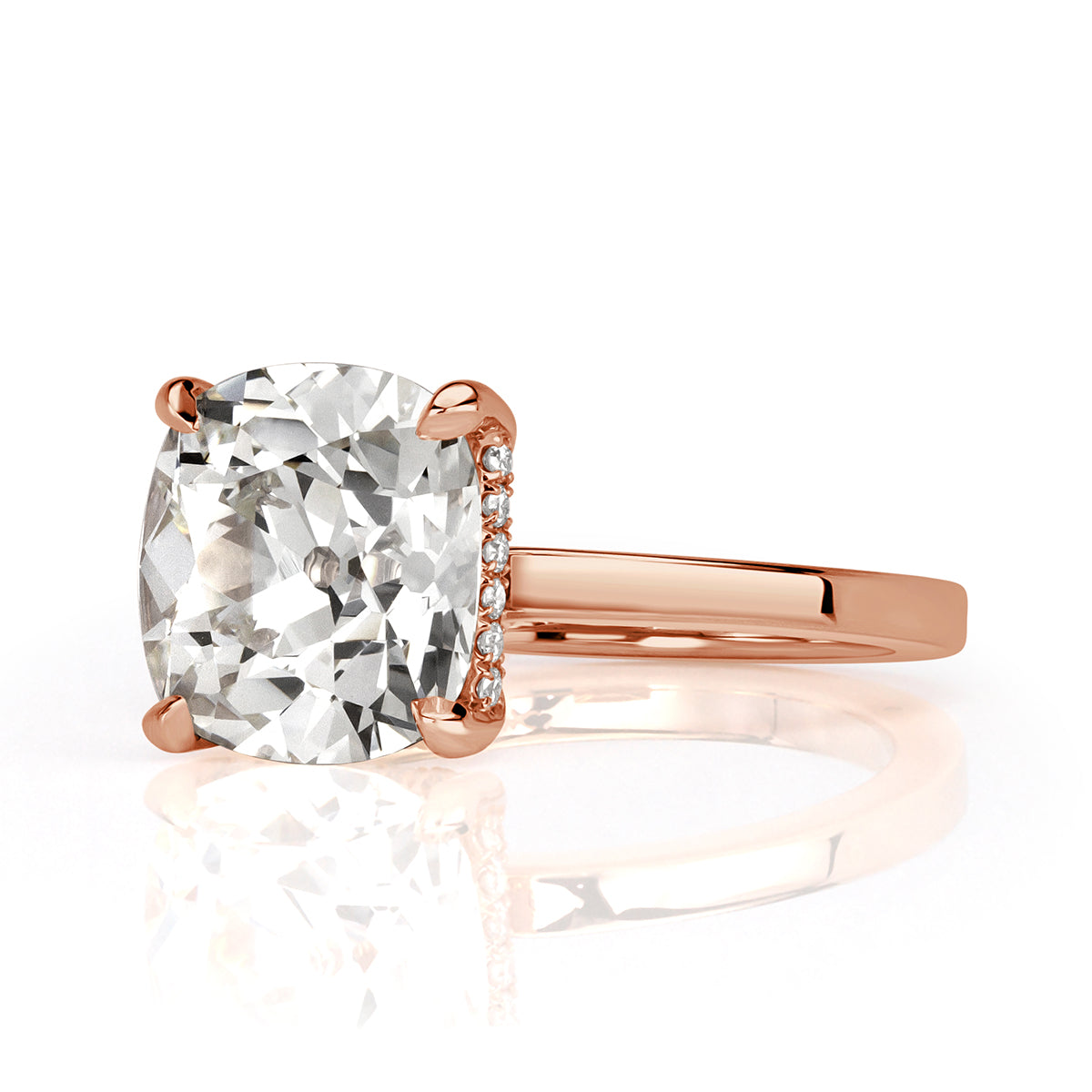 4.07ct Old Mine Cut Diamond Engagement Ring