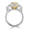 4.83ct Fancy Light Yellow Cushion Cut Diamond Engagement Ring
