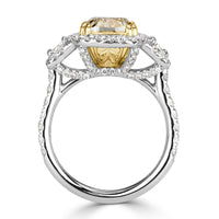 4.83ct Fancy Light Yellow Cushion Cut Diamond Engagement Ring