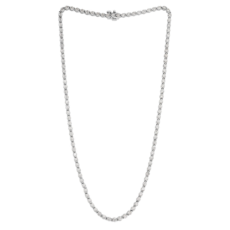 7.58ct Round Brilliant Cut Diamond Necklace in 18k White Gold in 16'