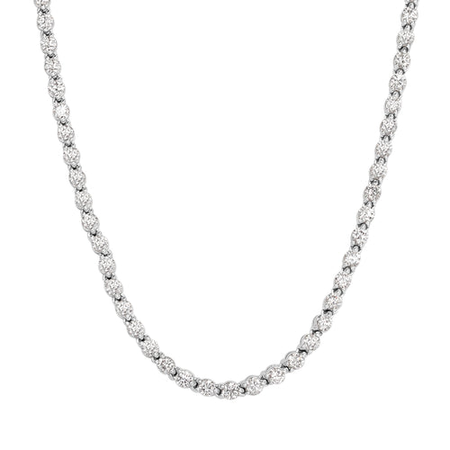 7.58ct Round Brilliant Cut Diamond Necklace in 18k White Gold