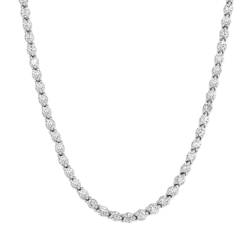 7.58ct Round Brilliant Cut Diamond Necklace in 18k White Gold in 16'
