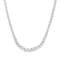 6.65ct Round Brilliant Cut Diamond Tennis Necklace in 18k White Gold