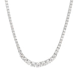 6.65ct Round Brilliant Cut Diamond Tennis Necklace in 18k White Gold in 16.5'