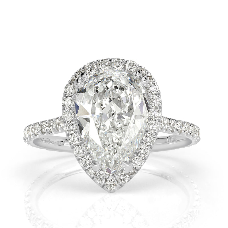 3.12ct Pear Shaped Diamond Engagement Ring
