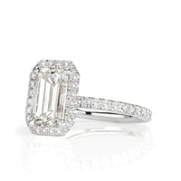 3.10ct Emerald Cut Diamond Engagement Ring