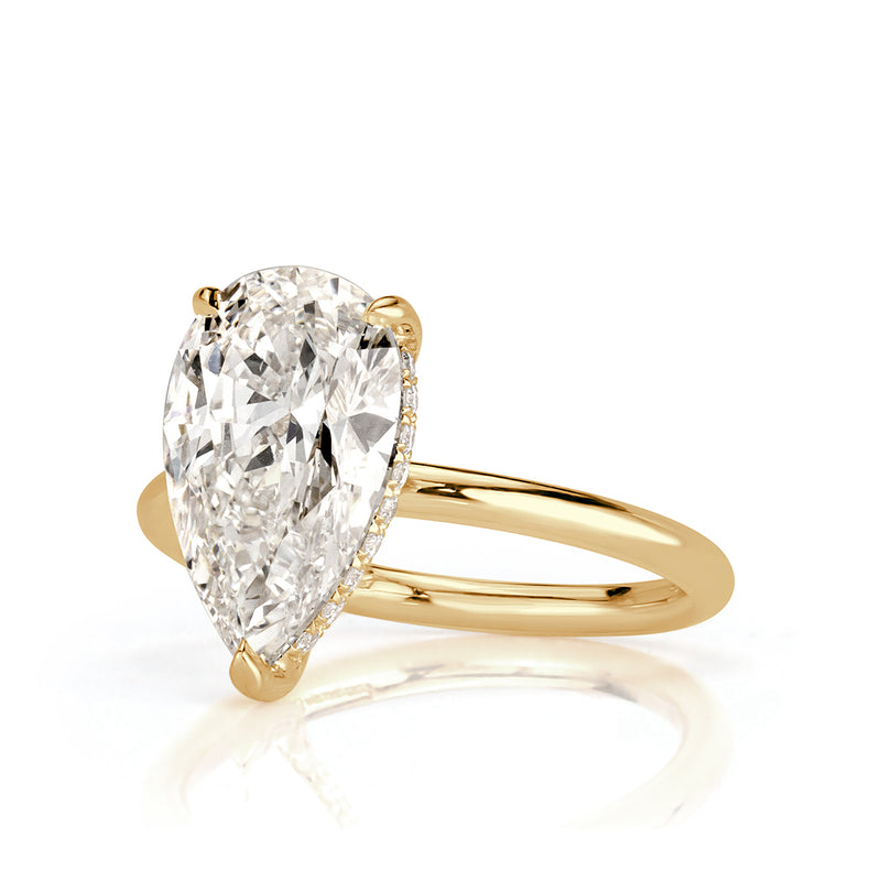 3.64ct Pear Shaped Diamond Engagement Ring