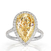 4.94ct Fancy Light Yellow Pear Shaped Diamond Engagement Ring