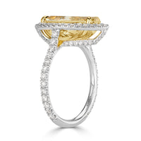 4.94ct Fancy Light Yellow Pear Shaped Diamond Engagement Ring