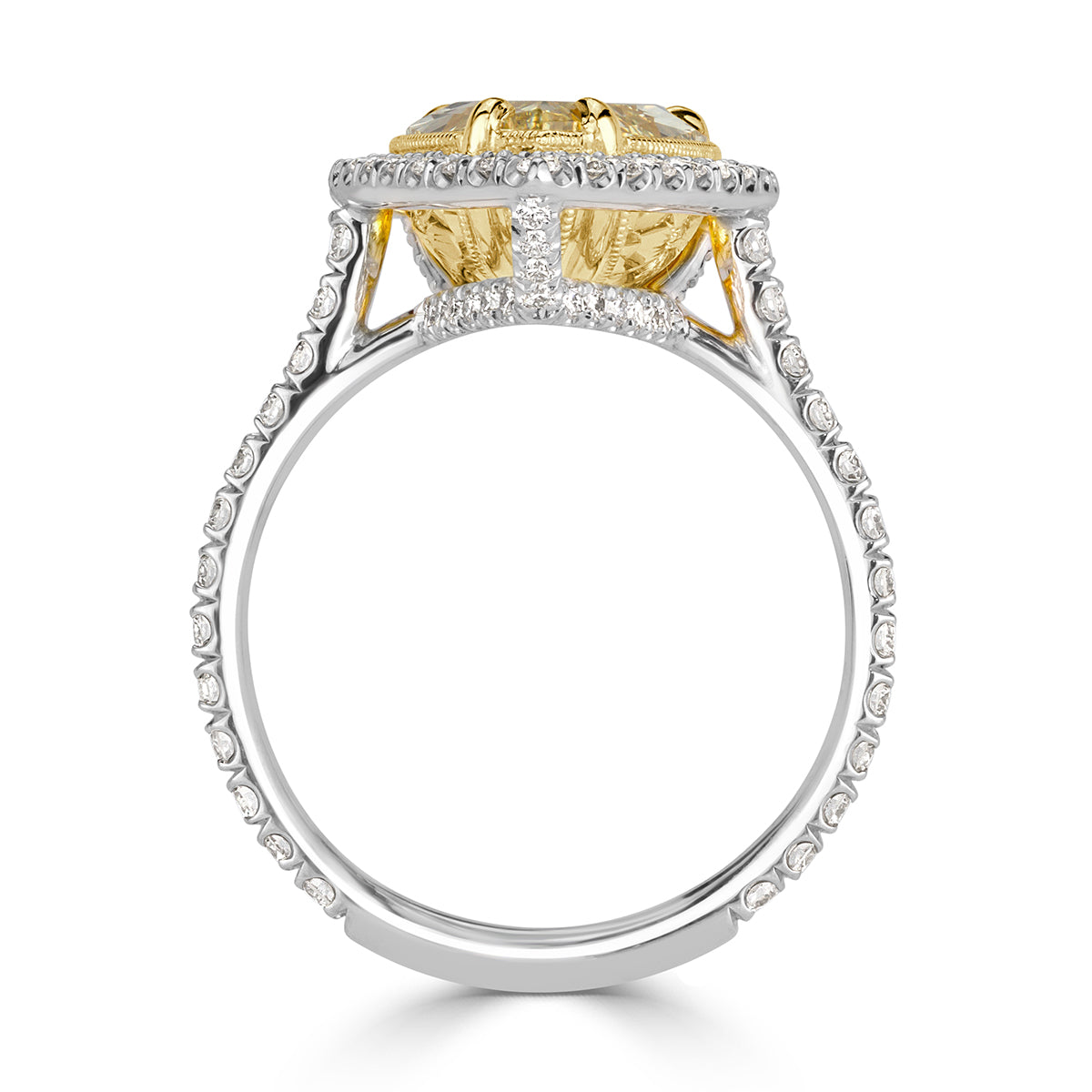 4.94ct Fancy Light Yellow Pear Shaped Diamond Engagement Ring