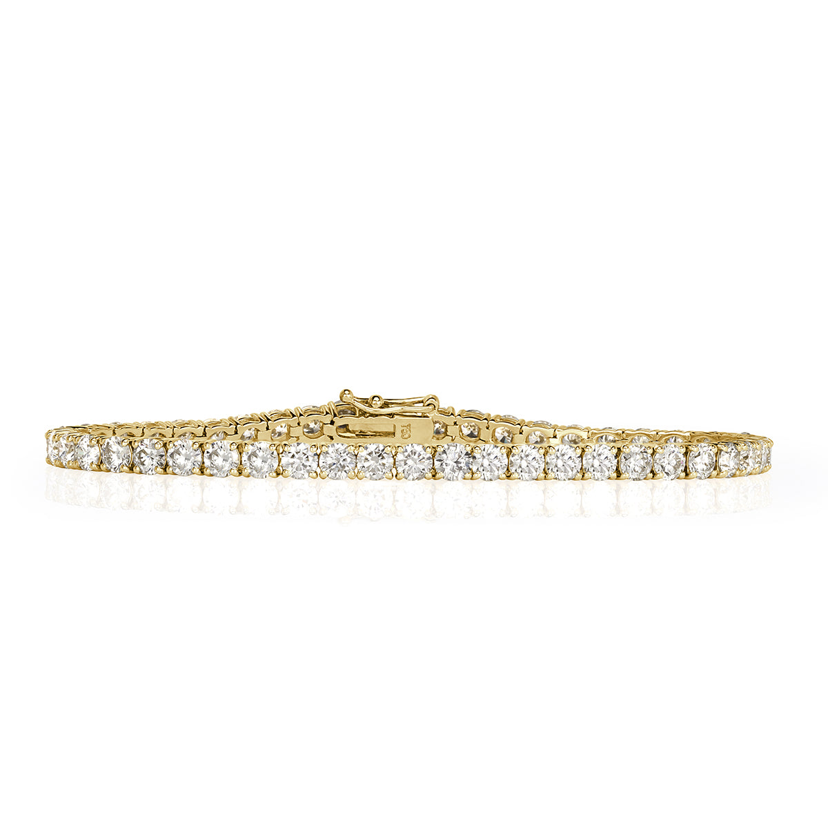 8.95ct Round Brilliant Cut Diamond Tennis Bracelet in 18k Yellow Gold