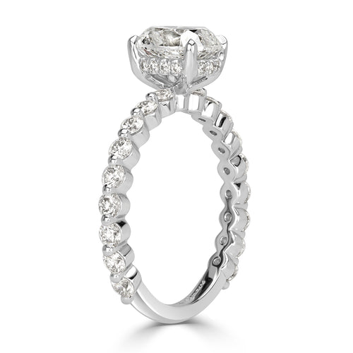 2.33ct Old Mine Cut Diamond Engagement Ring