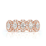 1.33ct Oval Cut Diamond Five-Stone Ring in 18k Rose Gold