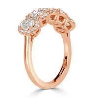 1.33ct Oval Cut Diamond Five-Stone Ring in 18k Rose Gold