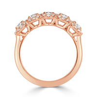 1.33ct Oval Cut Diamond Five-Stone Ring in 18k Rose Gold