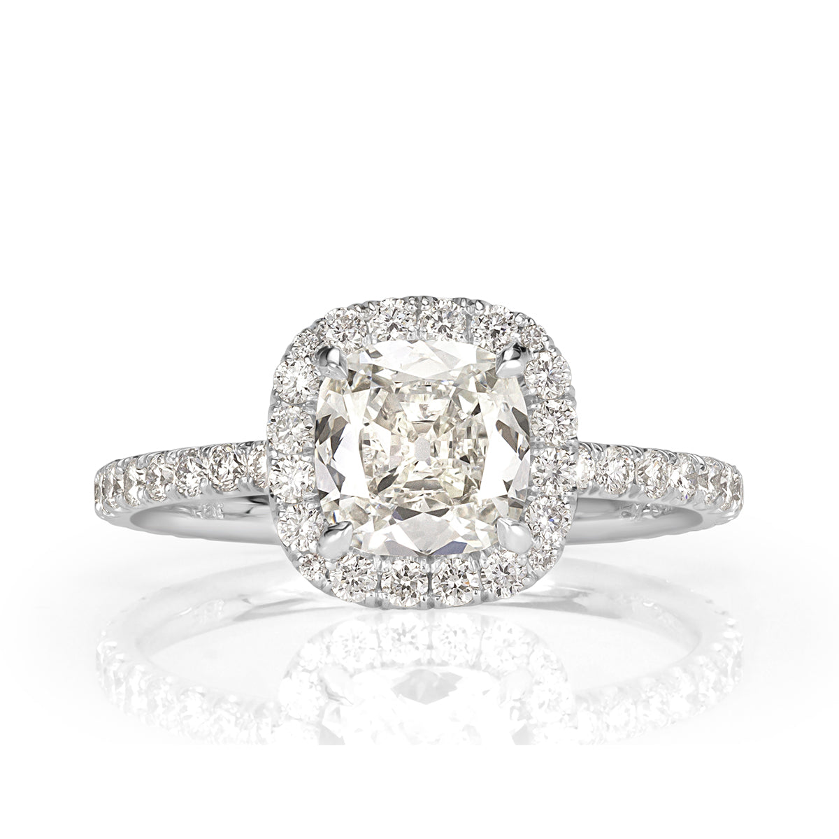 1.67ct Old Mine Cut Diamond Engagement Ring